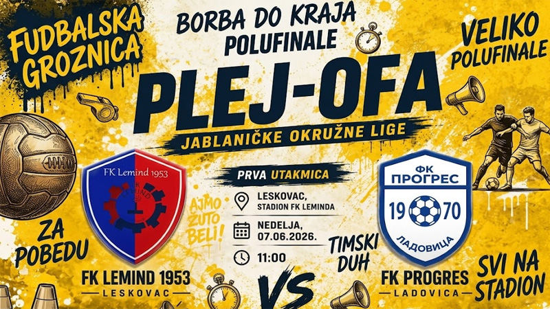 FK Progres iz Ladovice u nedelju igra polufinale baraža protiv Leminda 1953